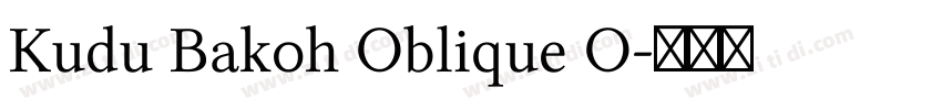 Kudu Bakoh Oblique O字体转换